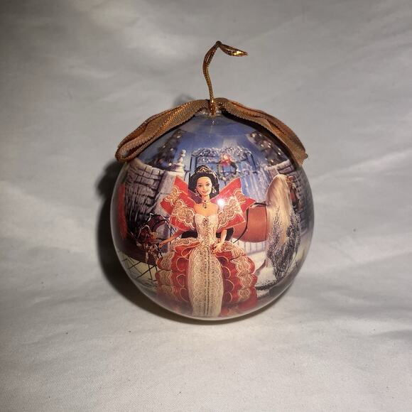 1997 Holiday Barbie Ornament by Matrix Mattel Red Gown Christmas Ball Decoration - Picture 1 of 6